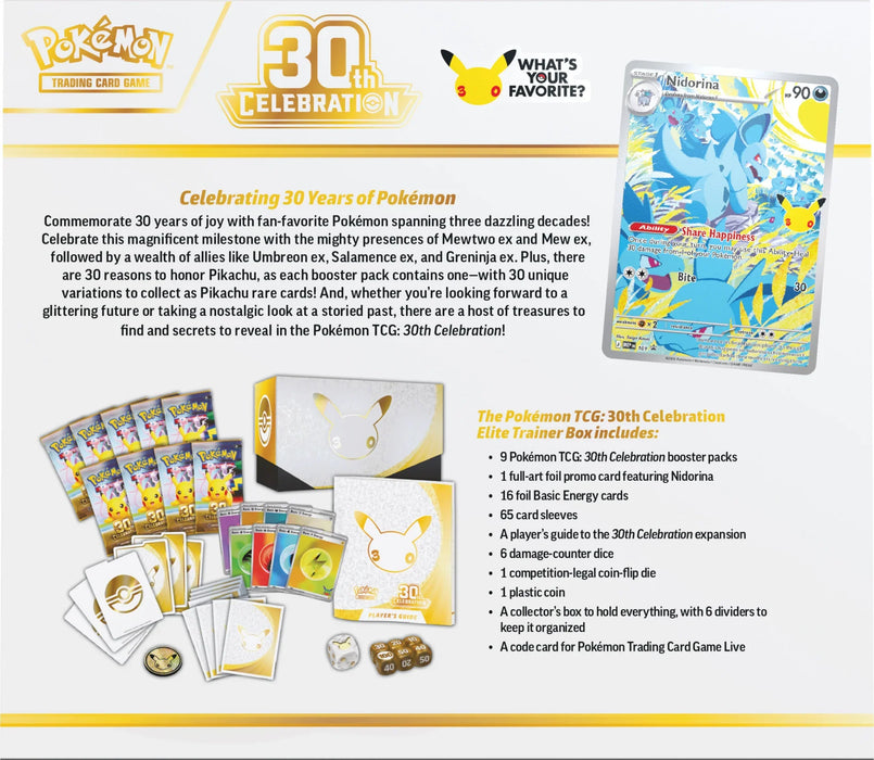 Pokemon TCG 30th Celebration Elite Trainer Box Preorder Australia