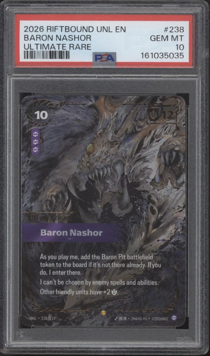 Baron Nashor Riftbound Unleashed Ultimate Rare #238 PSA 10