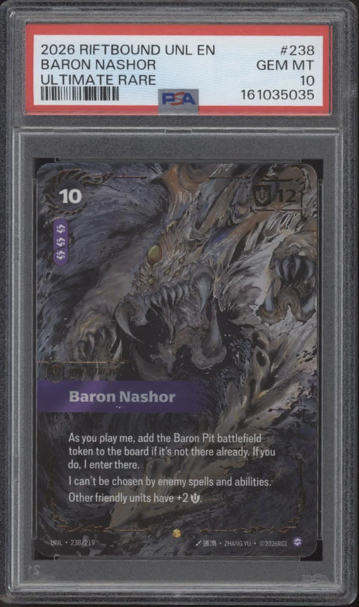 Baron Nashor Riftbound Unleashed Ultimate Rare #238 PSA 10