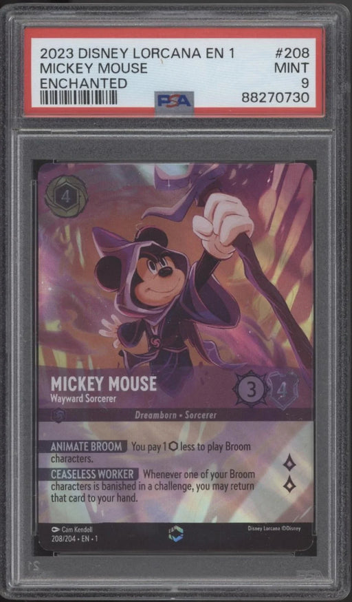 Mickey Mouse Disney Lorcana The First Chapter Enchanted #208 PSA 9