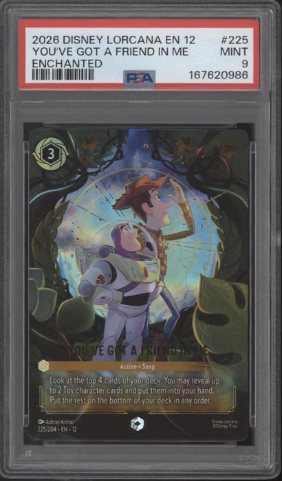 You've Got a Friend in Me Disney Lorcana Wilds Unknown Enchanted #225 PSA 9