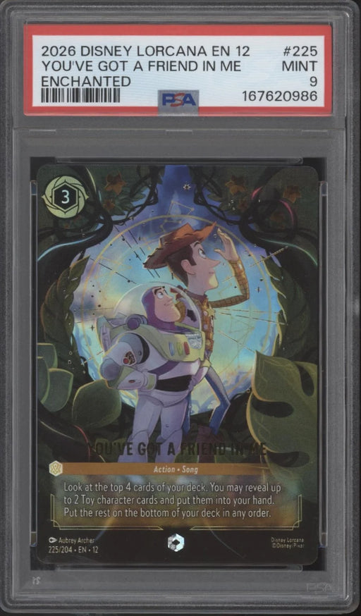 You've Got a Friend in Me Disney Lorcana Wilds Unknown Enchanted #225 PSA 9