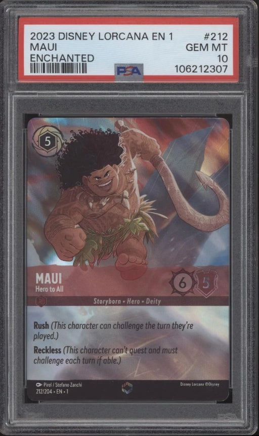 Maui Hero to All Disney Lorcana The First Chapter Enchanted #212 PSA 10