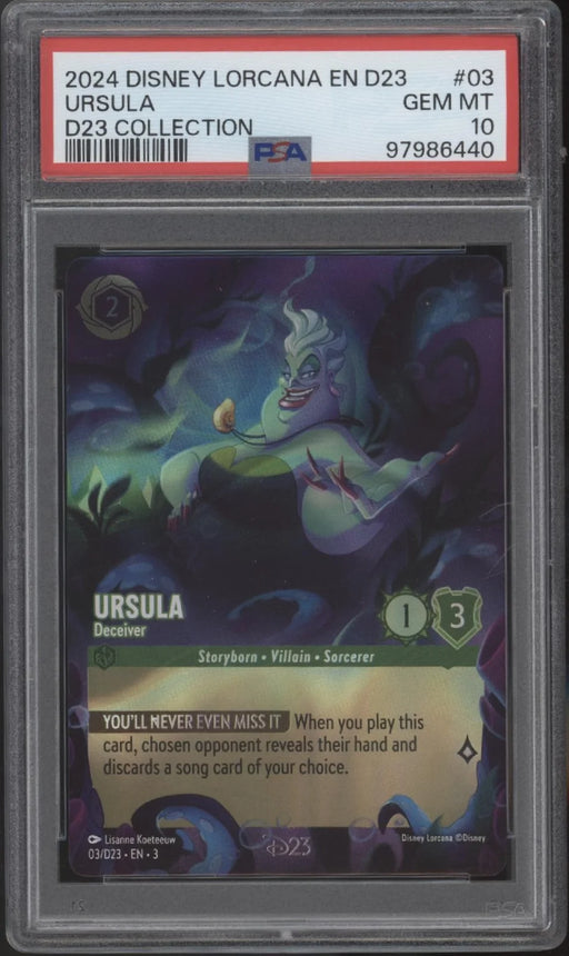 Ursula Disney Lorcana D23 Collection #03 PSA 10