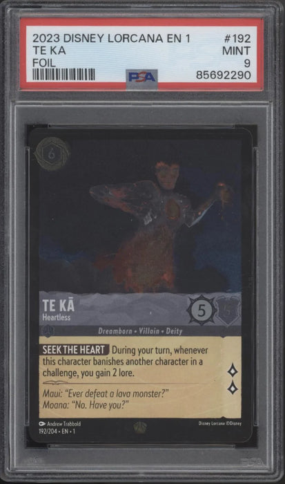 Te Ka Disney Lorcana The First Chapter Foil #192 PSA 9