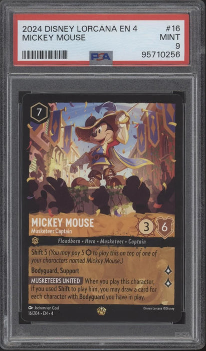Mickey Mouse Musketeer Captain Disney Lorcana Ursula's Return #16 PSA 9