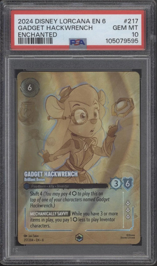 Gadget Hackwrench Disney Lorcana Azurite Sea Enchanted #217 PSA 10