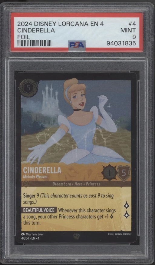 Cinderella Melody Weaver Disney Lorcana Ursula's Return Foil #4 PSA 9