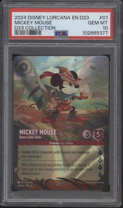 Mickey Mouse Brave Little Tailor Disney Lorcana D23 Collection #01 PSA 10
