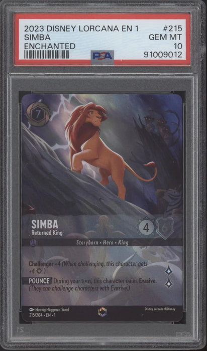 Simba Returned King Disney Lorcana The First Chapter Enchanted #215 PSA 10