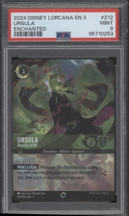 Ursula Disney Lorcana Into the Inklands Enchanted #212 PSA 9