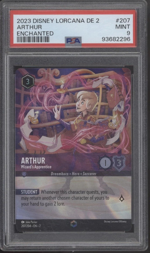 Arthur Disney Lorcana Rise of the Floodborn Enchanted #207 PSA 9 #2