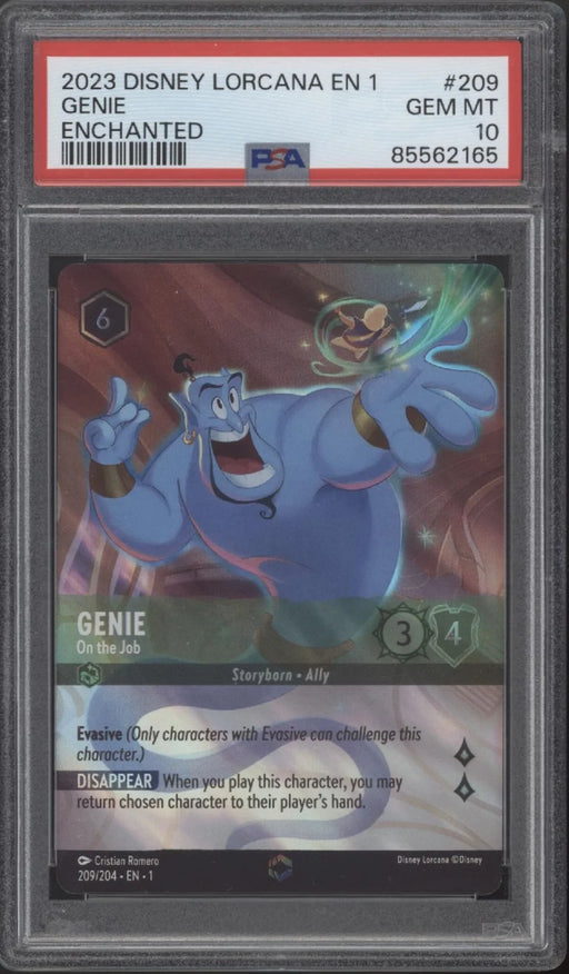 Genie On the Job Disney Lorcana The First Chapter Enchanted #209 PSA 10