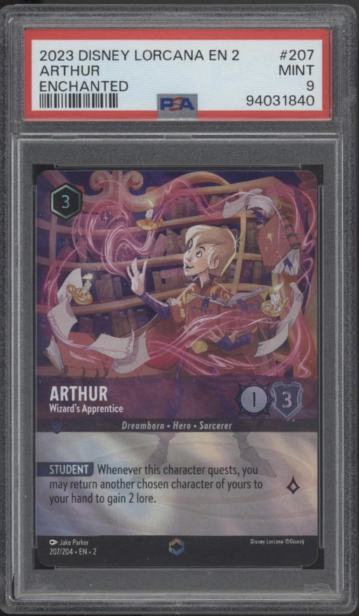 Arthur Disney Lorcana Rise of the Floodborn Enchanted #207 PSA 9 #1
